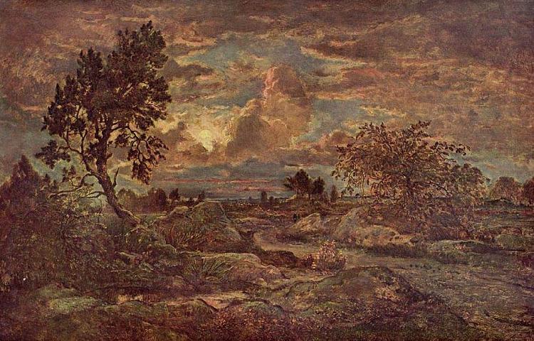 Sonnenuntergang bei Arbonne, Theodore Rousseau